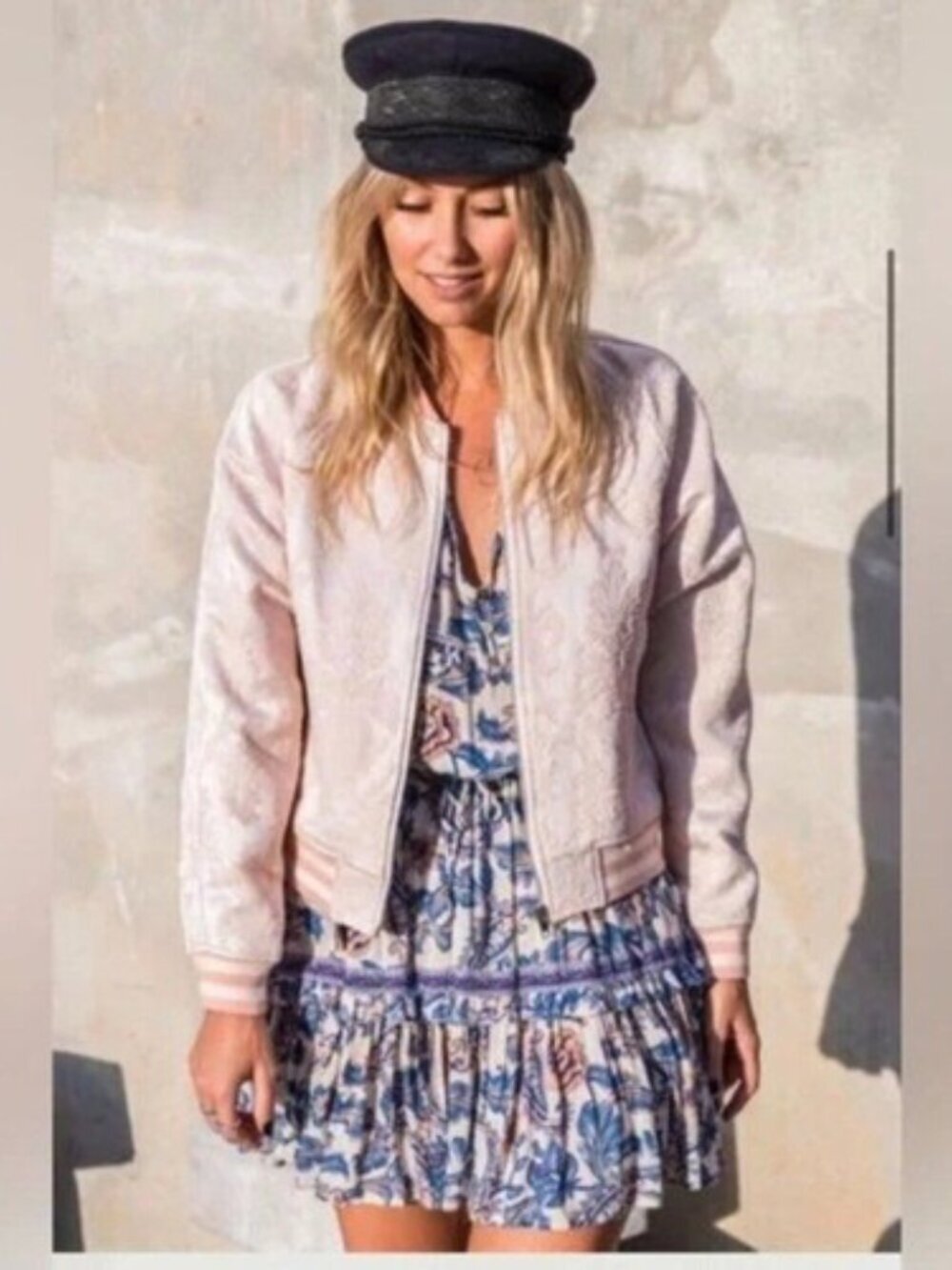 Spell & the Gypsy Pink Bomber Jacket S NWT Anastasia Brocade $280 Floral Western